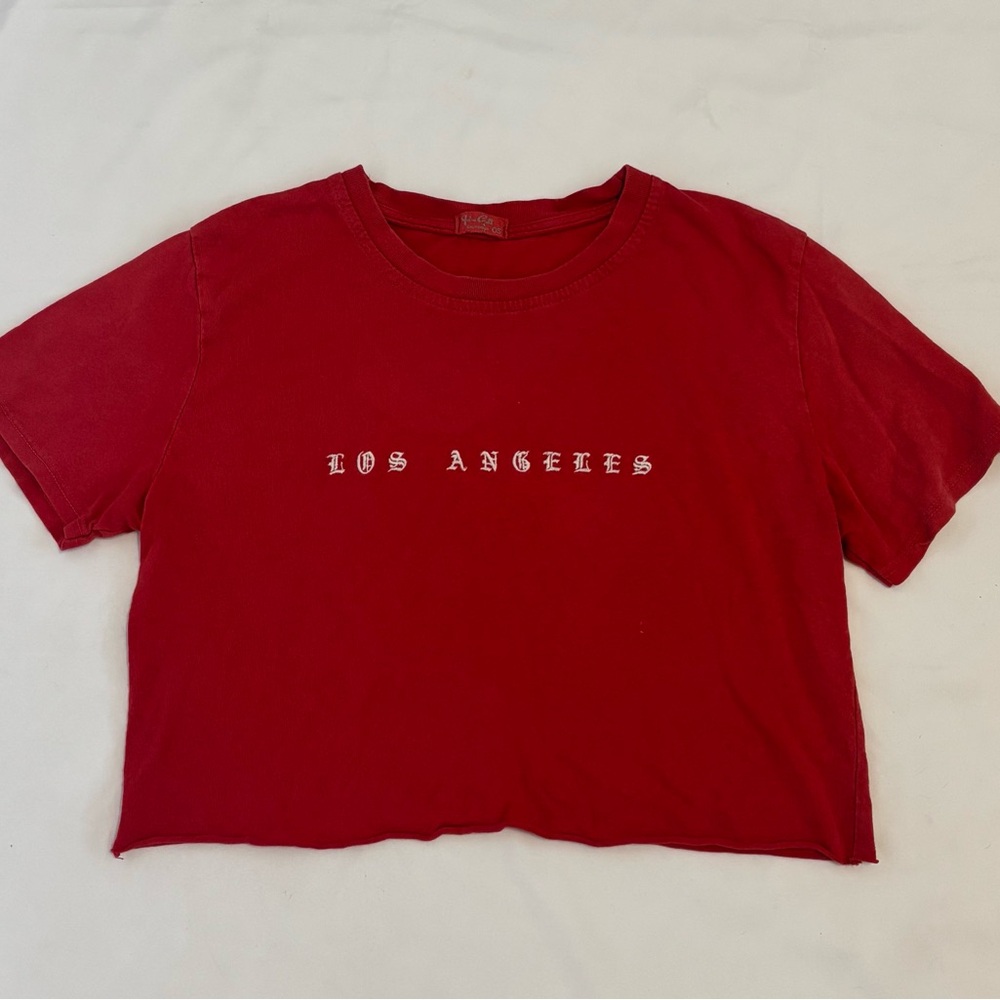 John Halt (Brandy Melville) Red Cropped Los Angeles Top
